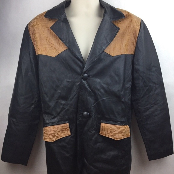 Bonus Italian Fashions Black and Tan Coat Size S - Picture 1 of 6